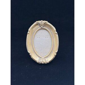 Vintage Ornate Gold Tone Photo Picture Frame Display Tabletop Wall Mount Oval